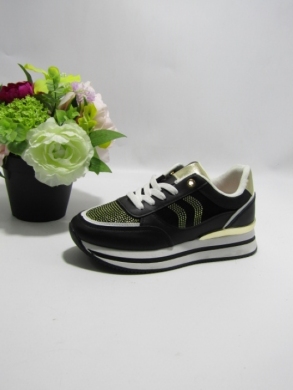 Buty sportowe damskie na koturnie (36-41) 9137 BLACK