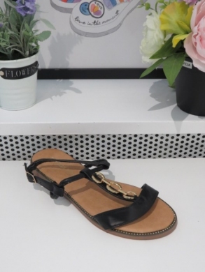 Sandały damskie na płaskim (36-41) 98-72 BLACK
