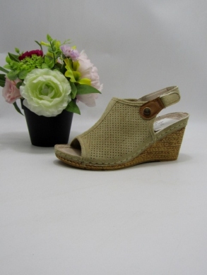 Sandały damskie na koturnie (36-41) 7AA225 BEIGE