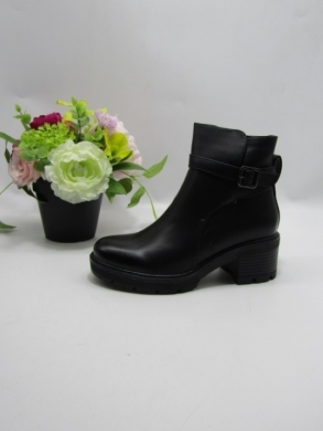 Botki damskie ocieplane na obcasie (36-41) 1354 BLACK
