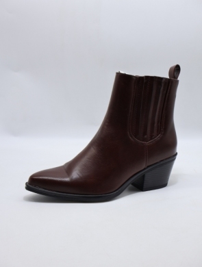 Botki damskie ocieplane na obcasie (36-41) BM152 WINE