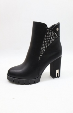 Botki damskie ocieplane na obcasie (36-41) K99227 BLACK