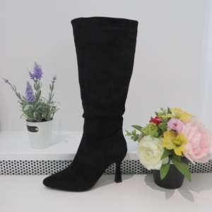 Kozaki damskie ocieplane na szpilce (36-41) 9186 BLACK