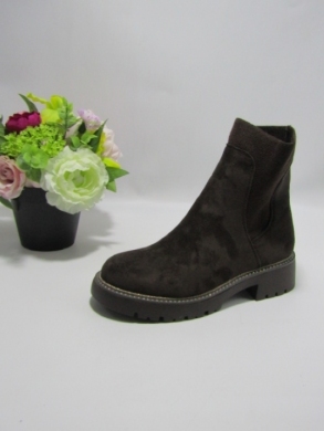 Botki damskie na płaskim (36-41) 9688A BROWN