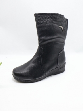Kozaki damskie ocieplane na płaskim (36-41) 88330-61 BLACK
