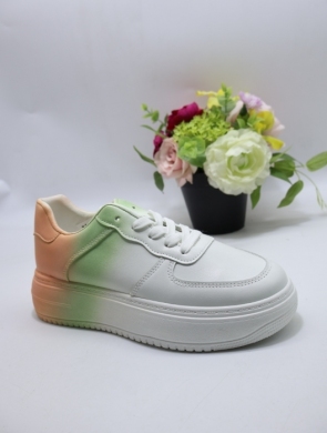 Buty sportowe damskie na płaskim (38-40) 019-66 WHITE/PINK