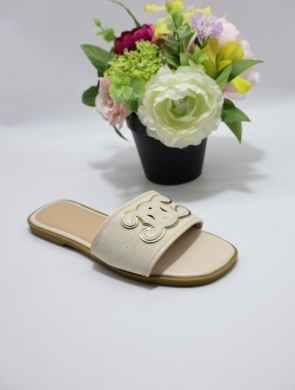 Klapki damskie na płaskim (36-41) L603 BEIGE
