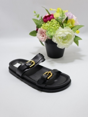 Klapki damskie na płaskim (36-41) L11-270 BLACK