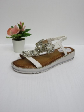 Sandały damskie na koturnie (36-41) E8609-F2 WHITE