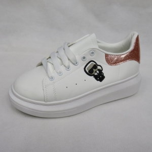 Buty sportowe damskie na płaskim (36-40) 6688-11 WHITE/PINK