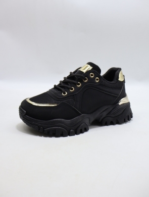 Buty sportowe damskie na płaskim (36-41) D232-2 BLACK