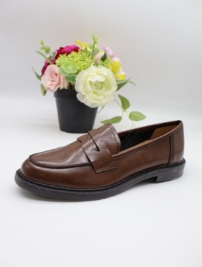 Mokasyny damskie na płaskim (36-41) A-704-BROWN-SKÓRA