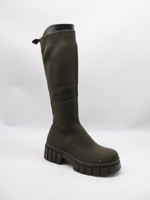 Kozaki damskie na płaskim (36-41)  RQ421 GREEN