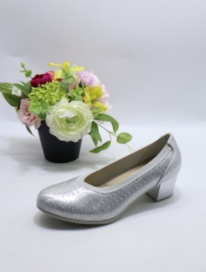 Czółenki damskie na obcasie (36-41) J-258 SILVER