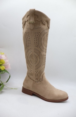 Kozaki damskie na płaskim (36-41) H198A KHAKI