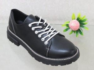 Półbuty damskie na płaskim (36-41) C21-70215 BLACK