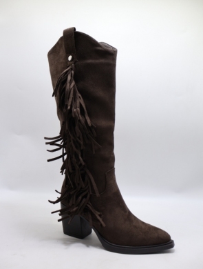 Kozaki damskie na obcasie (36-41) 68346 BROWN