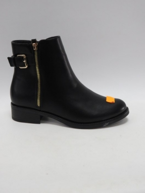 Botki damskie ocieplane na płaskim (36-41) W-86 BLACK