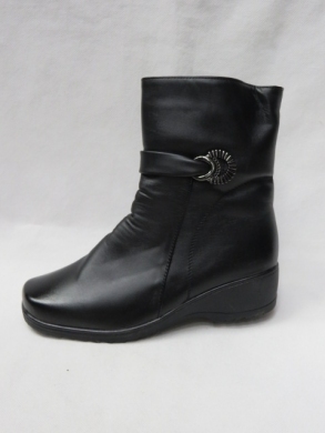 Botki damskie ocieplane na koturnie (37-42) B13 BLACK