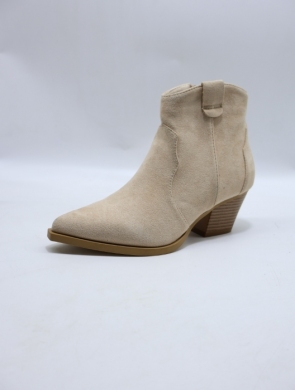 Botki damskie na obcasie (36-41) 8699A BEIGE