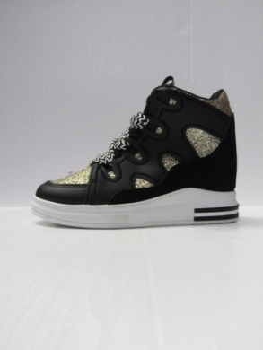 Buty sportowe damskie na koturnie (36-41) 8-60 BLACK