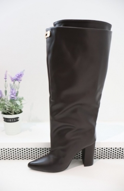Kozaki damskie na obcasie (36-41) 2912A BROWN