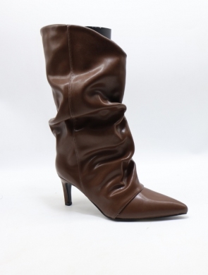 Kozaki damskie na szpilce (36-41) LA318 BROWN