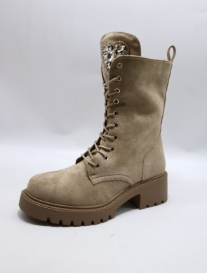 Botki damskie ocieplane na obcasie (36-41) 5817-2 KHAKI