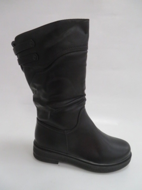 Kozaki damskie ocieplane na płaskim (40-43) DZ1-9 BLACK