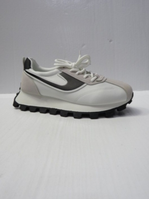 Buty sportowe damskie na płaskim (36-41) 0-1048 WHITE/BLACK