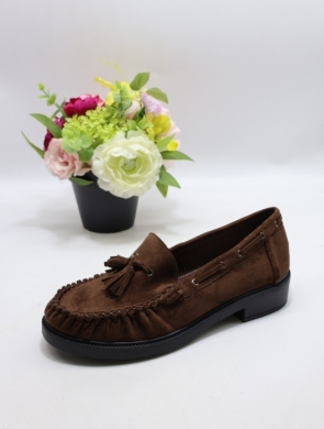 Mokasyny damskie na płaskim (36-41) 22-370 BROWN