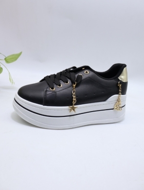 Buty sportowe damskie na płaskim (36-41) B2031 BLACK/GOLD