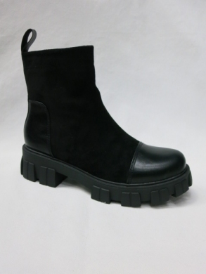 Botki damskie ocieplane na płaskim (36-41) C971 BLACK