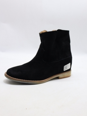 Botki damskie ocieplane na płaskim (36-41) A3708 BLACK