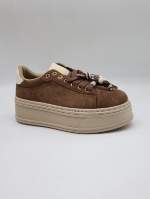 Buty sportowe damskie na płaskim (36-41) 6865 BROWN