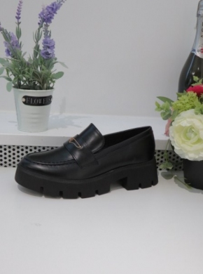 Mokasyny damskie na koturnie (36-41) 1735 BLACK