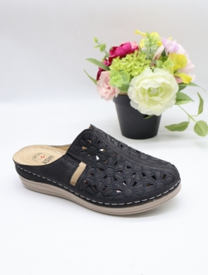 Klapki damskie na koturnie (36-41) 6955-1 BLACK