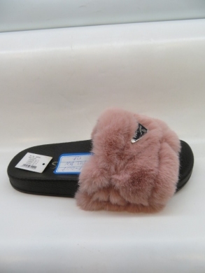 Klapki damskie z futerkiem (36-41) FF-007 PINK