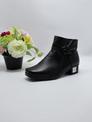 Botki damskie ocieplane na obcasie (37-42) W53 BLACK