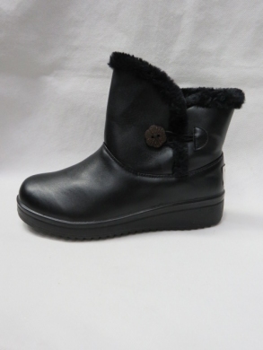 Botki damskie ocieplane na płaskim (37-42) 6808-1 BLACK