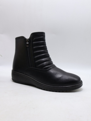 Botki damskie ocieplane na płaskim (36-42) 26302-1 BLACK