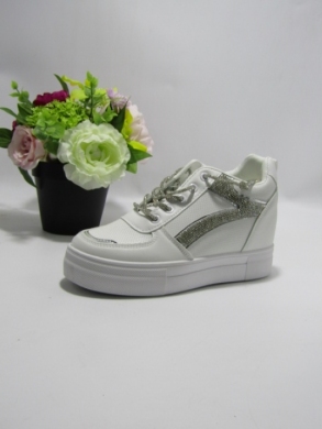 Buty sportowe damskie na koturnie (36-41) W-091 WHITE