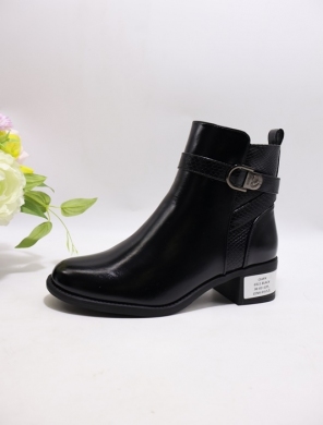 Botki damskie ocieplane na obcasie (36-41) 6511 BLACK