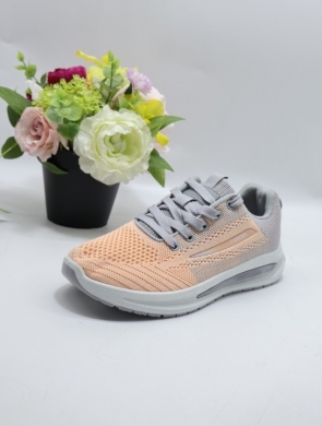 Buty sportowe damskie na płaskim (37-41) 2865 GREY/ORANGE