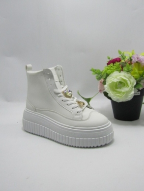 Buty sportowe damskie na płaskim (36-41) YH53 WHITE