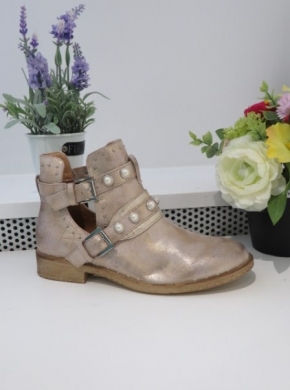 Botki damskie na płaskim (36-41) F5900 GOLD