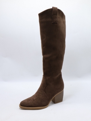 Kozaki damskie na obcasie (36-41) 389 BROWN