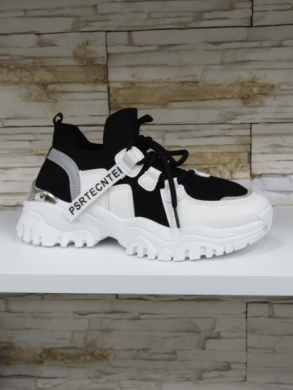 Buty sportowe damskie na płaskim (36-41) A52 BLACK/WHITE