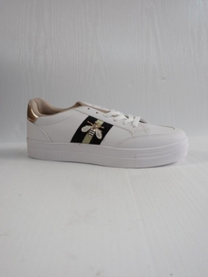 Buty sportowe damskie na płaskim (36-41) 88-90 WHITE/GOLD