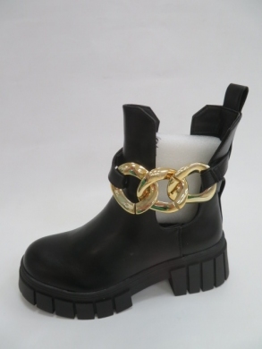 Botki damskie jesienne na płaskim (36-41) 9030 BLACK